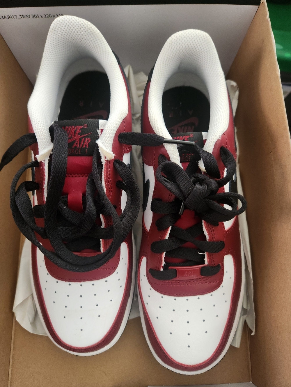 Nike Kids Sneakers in White, Red & Black